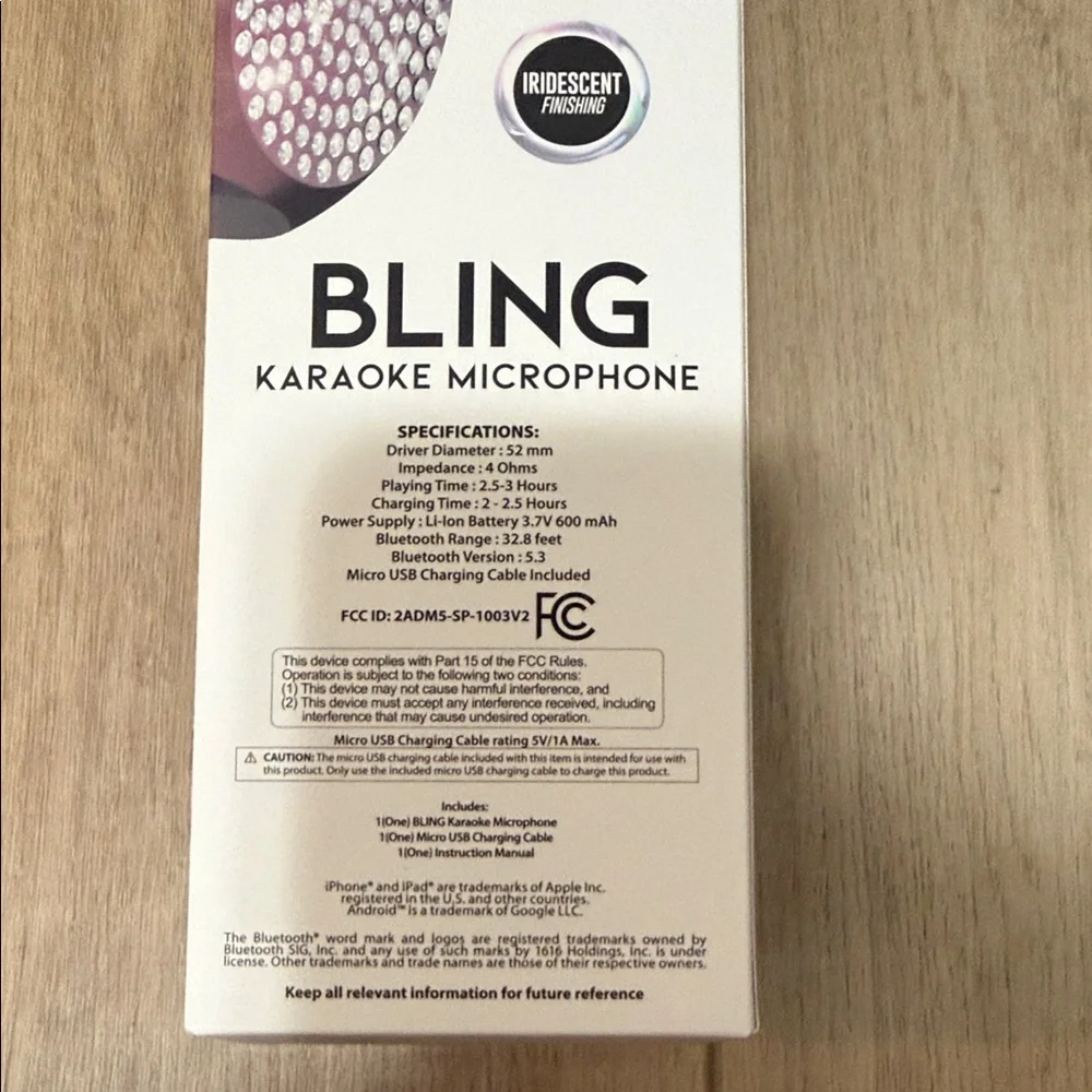 Bling Iridescent Bluetooth Karaoke Microphone -